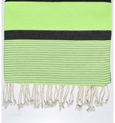 Jeté moyenne vert clair fluo, gris et anthracite 2