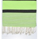 Jeté moyenne vert clair fluo, gris et anthracite