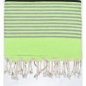 Jeté moyenne vert clair fluo, gris et anthracite