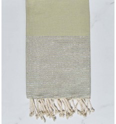 Fouta plate glycine au fils lurex doré