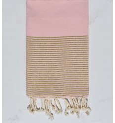 Fouta plate glycine au fils lurex doré