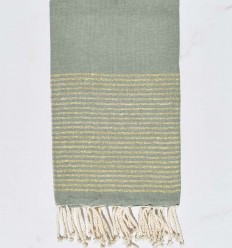Fouta plate glycine au fils lurex doré
