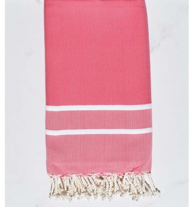 chevron strawberry rose beach towel