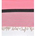 Jeté moyenne rose fluo, gris et anthracite