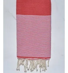 fouta nid d'abeille rose