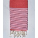 fouta nid d'abeille rose