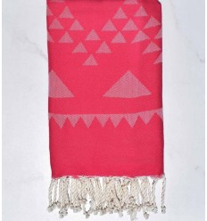 Fouta bohémien rose fushia 2
