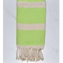 Fouta Chevron vert anis clair et écru