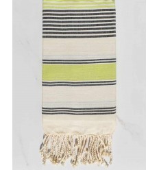 Dina blanc crème, anthracite et vert prairie