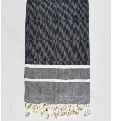 Fouta chevron couleur ardoise