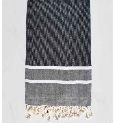 Fouta chevron couleur ardoise