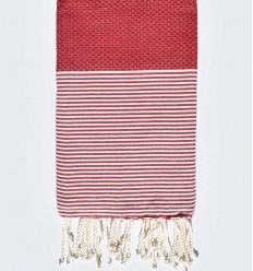 Beach towel Honeycomb burgundy red