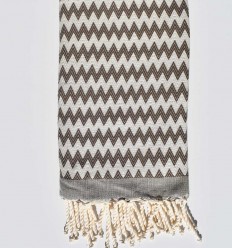 Fouta zigzag couleur kaki foncé