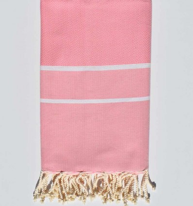 Fouta chevron couleur rose dragée