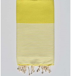Fouta nid d'abeille couleur jaune chrome