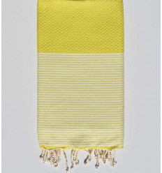 Fouta nid d'abeille couleur jaune chrome