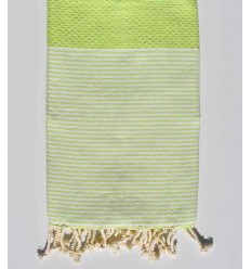 Fouta nid d'abeille vert chartreuse clair