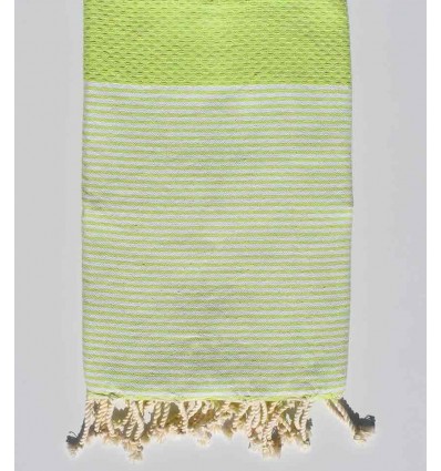 Fouta nid d'abeille vert chartreuse clair