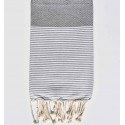 Fouta nid d'abeille recyclée gris