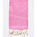 Fouta bohémian rose bonbon clair