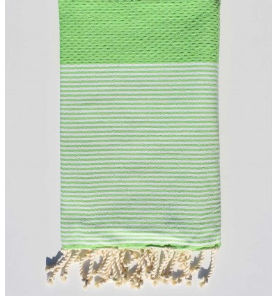 Fouta nid d'abeille couleur vert clair