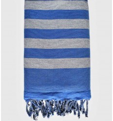 Fouta éponge gris et bleu 2