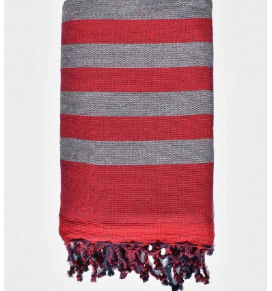 Dark red and gray beach towel sponge 