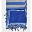 grey and blue beach towel sponge