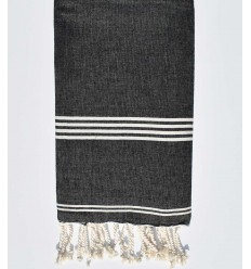 Fouta mykonos gris noir