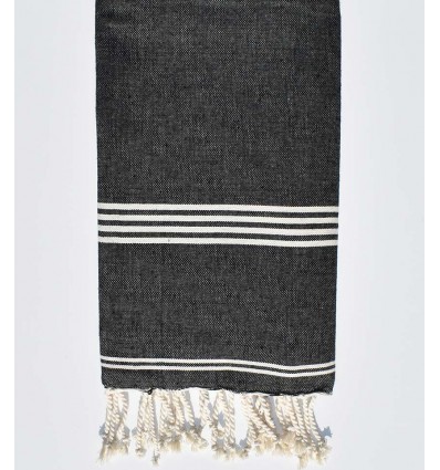 Fouta mykonos gris noir