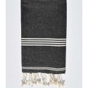 Fouta mykonos gris noir