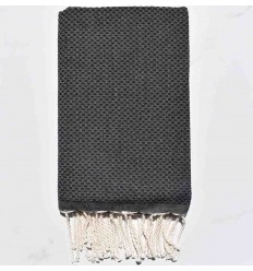 Fouta nid d'abeille unie gris ardoise