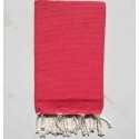 Fouta unie rose groseille