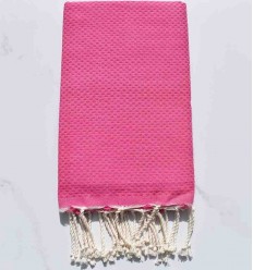 Fouta unie rose bonbon