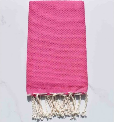 Fouta unie rose bonbon