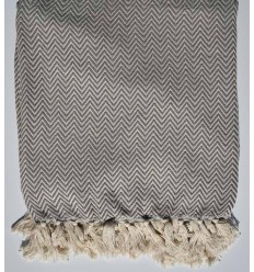 Plaid chevron marrone bianco sporco
