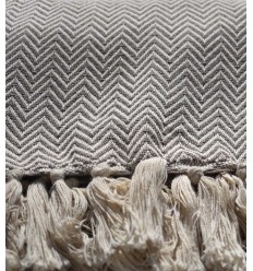 Plaid chevron marrone bianco sporco 2