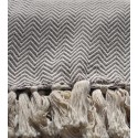Brown and cream white chevron throw blanket