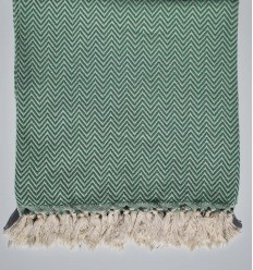 Green chevron throw blanket