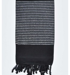 Telo mare nero con lurex argento