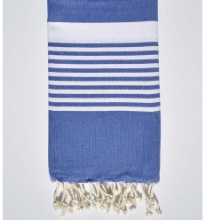 Fouta arthur couleur bleu avec rayures