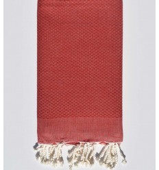 Fouta unie couleur rouge