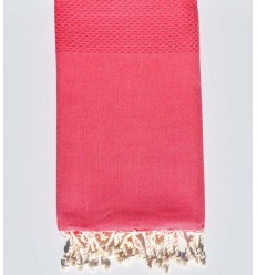 plain honeycomb light bright pink beach towel