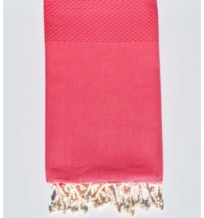 plain honeycomb light bright pink beach towel