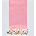 Fouta nid d'abeille unie rose incarnadin clair