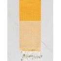 Fouta enfant en nid d'abeille couleur jaune ambre