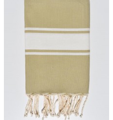 Fouta plat beige vert