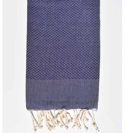 plain honeycomb medium indigo blue beach towel