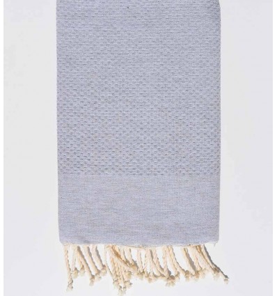 Fouta nid d'abeille unie gris souris clair