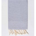 Fouta nid d'abeille unie gris souris clair